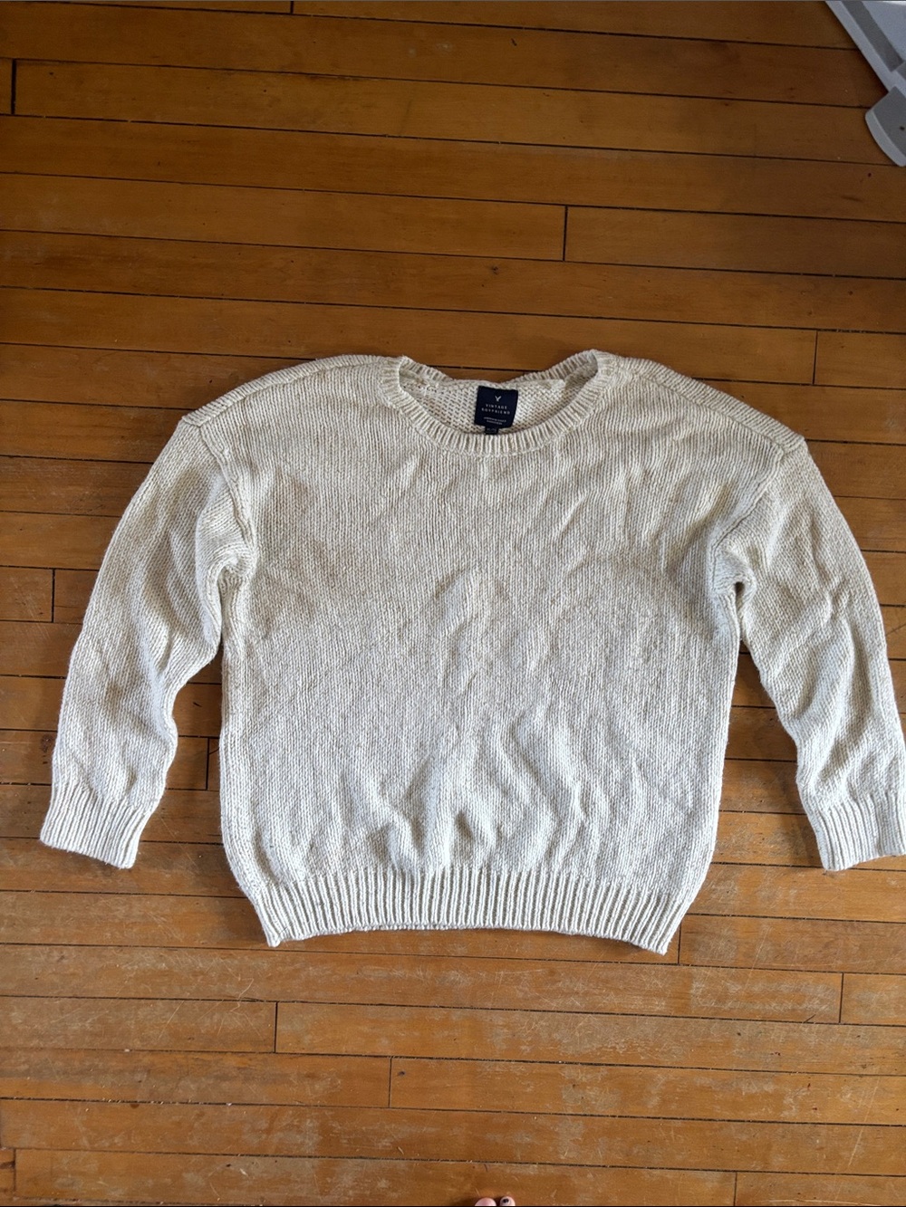 EUC American Eagle Outfitters Vintage Boyfriend Crewneck Sweater - Cream
